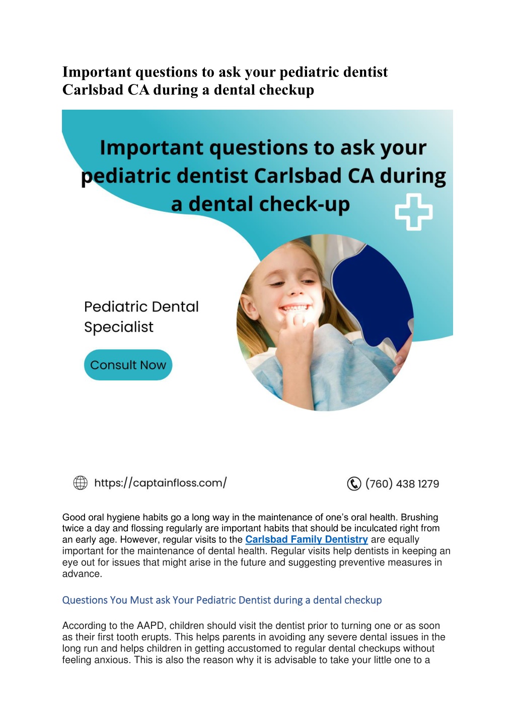 Ppt Important Questions To Ask Your Pediatric Dentist Carlsbad Ca