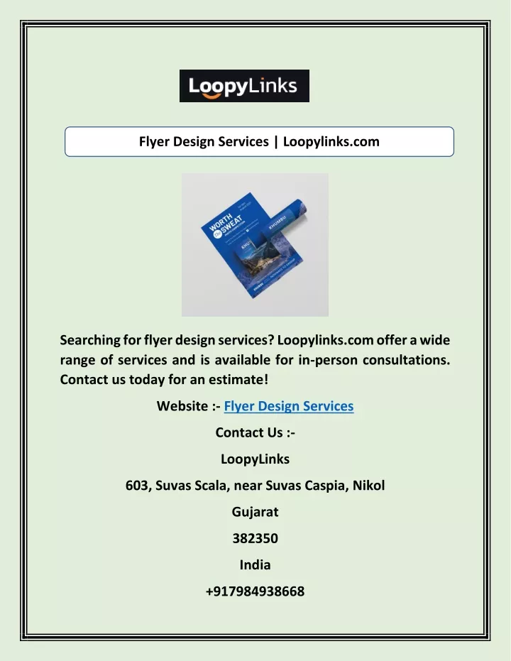 PPT Flyer Design Services Loopylinks PowerPoint Presentation 