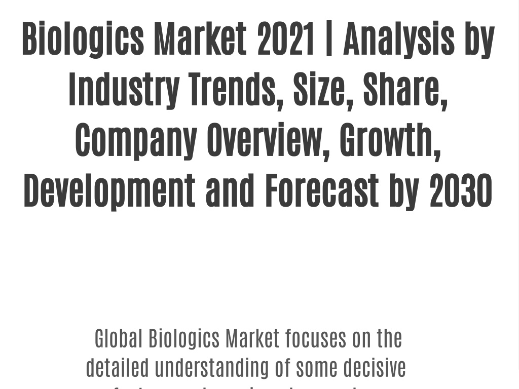 PPT - Biologics Market 2021 | Analysis By Industry Trends, Size, Share ...