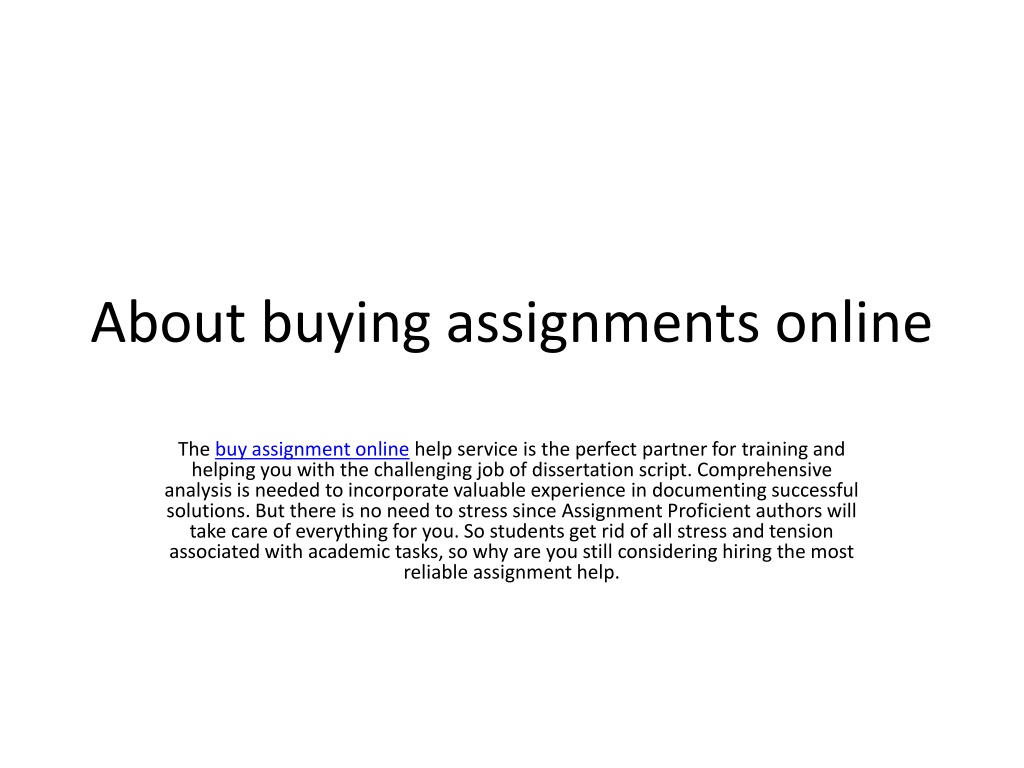 buying assignments