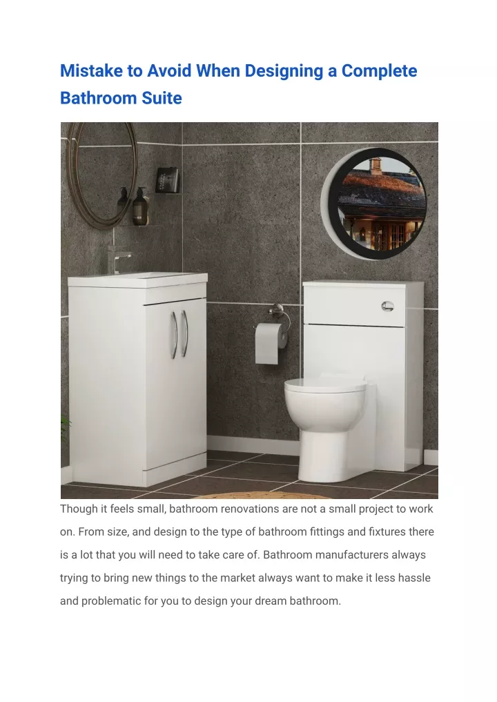 PPT Mistake to Avoid When Designing a Complete Bathroom Suite