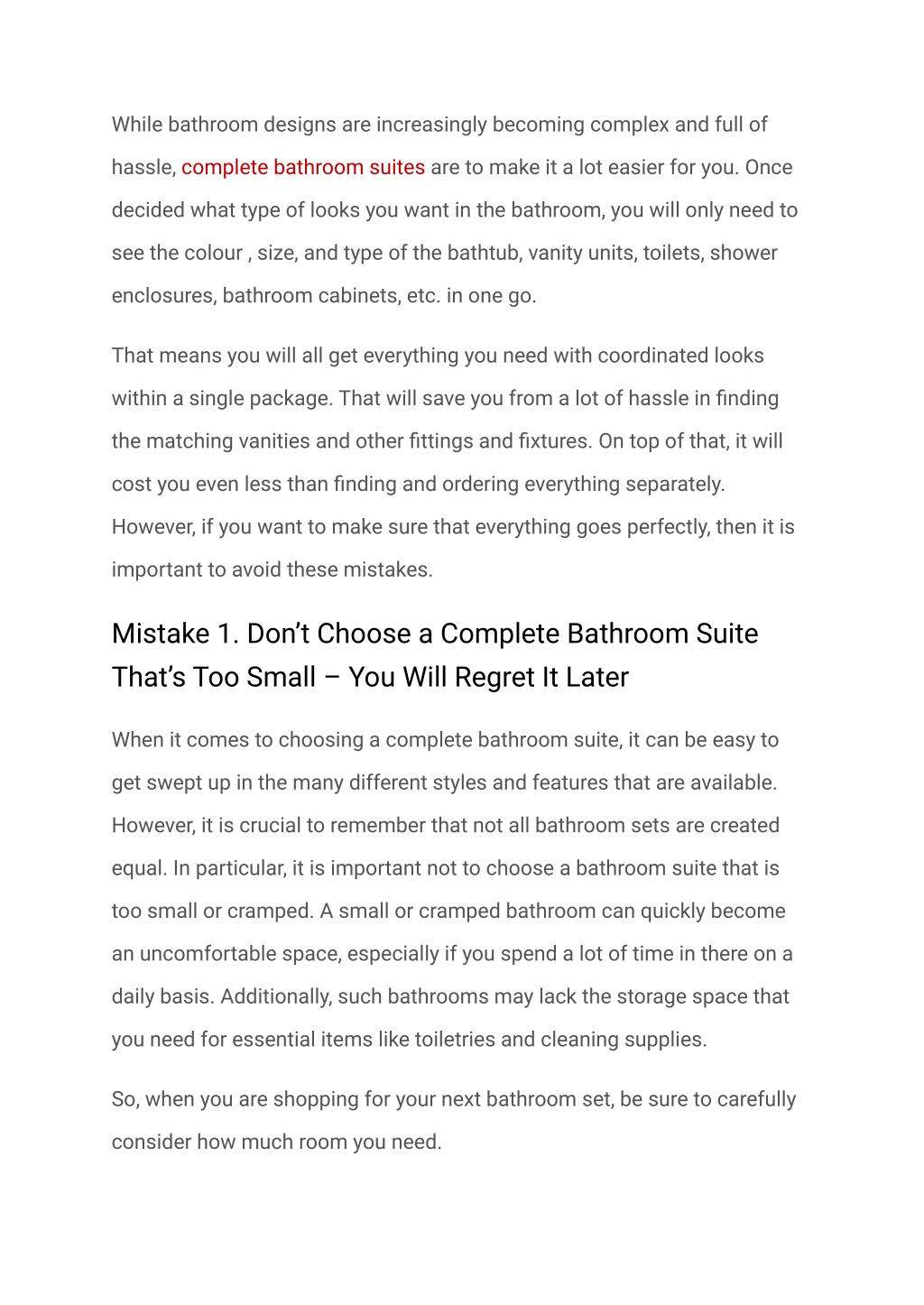 PPT Mistake to Avoid When Designing a Complete Bathroom Suite