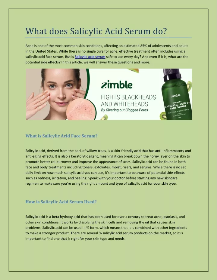 PPT What does Salicylic Acid Serum do PowerPoint Presentation, free