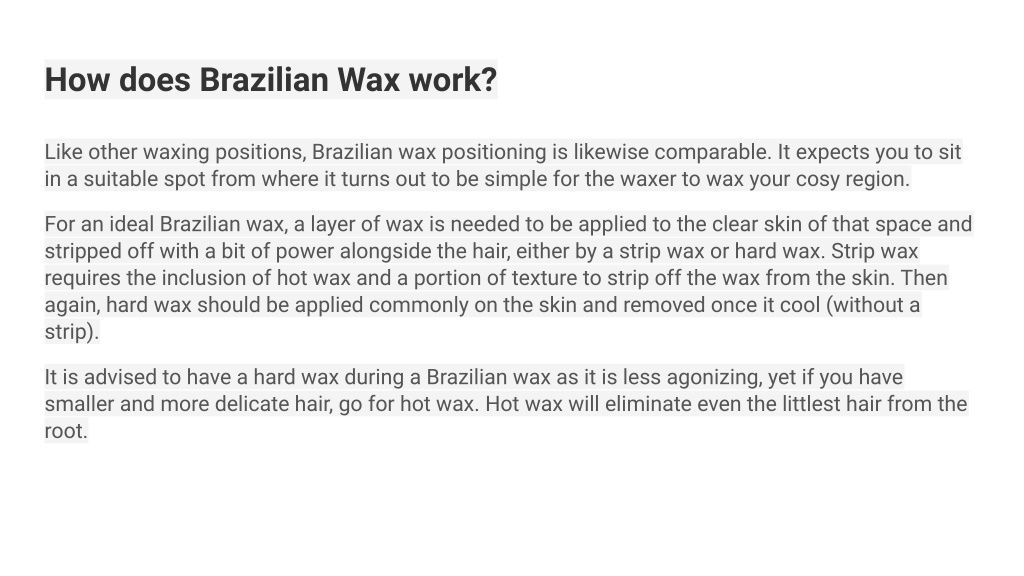 PPT Brazilian Wax PowerPoint Presentation, free download ID11713986