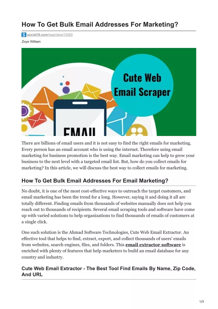 PPT 1How To Get Bulk Email Addresses For Marketing PowerPoint 