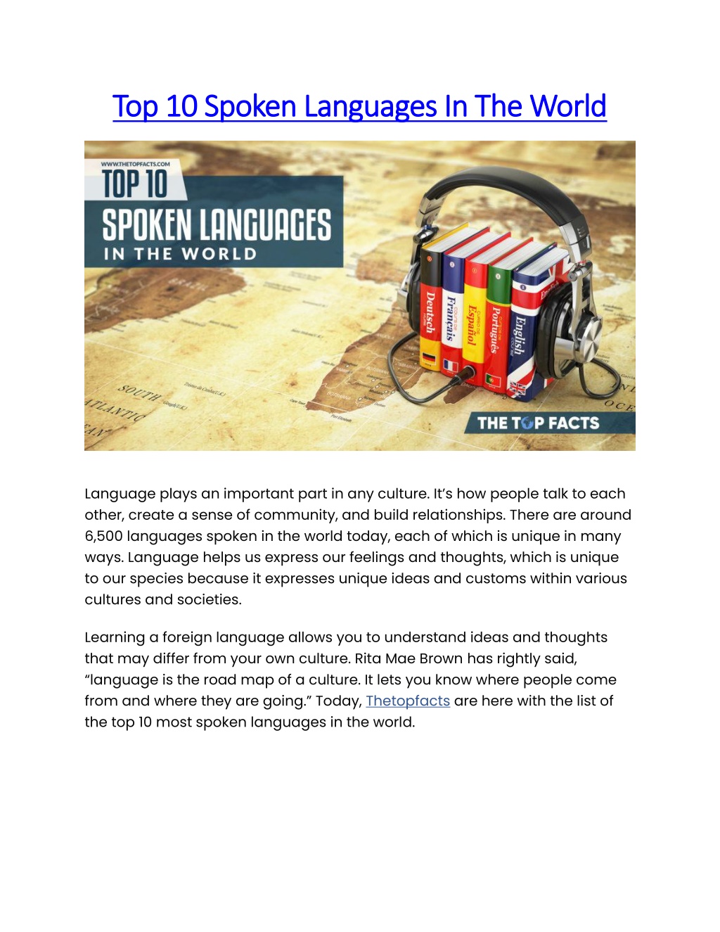 ideas for spoken language presentation