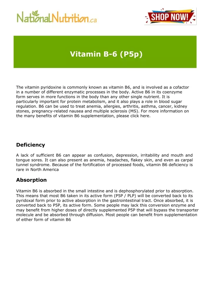 PPT - Vitamin B-6 (P5p) PowerPoint Presentation, Free Download - ID ...