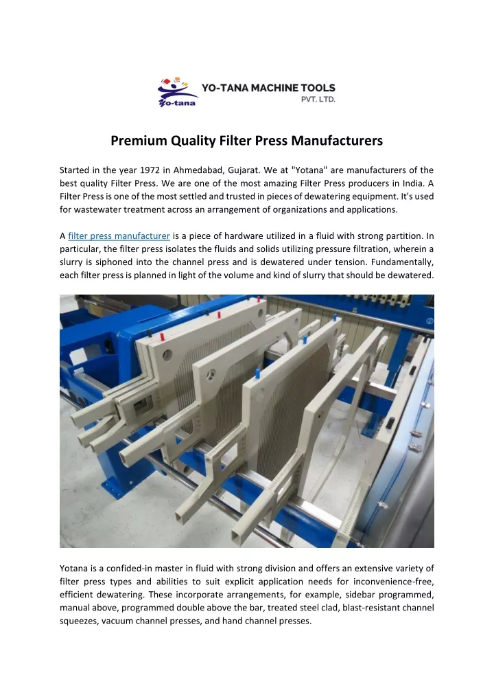 PPT - Premium Quality Filter Press Manufacturers PowerPoint Presentation - ID:11715272