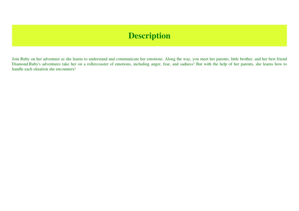 PPT - [Best!] Ruby The Emotional Stingray handling emotions for kids ...