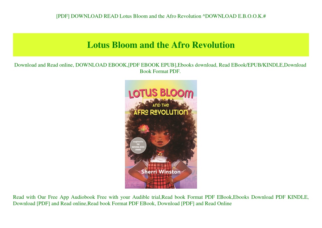 PPT - [PDF] DOWNLOAD READ Lotus Bloom And The Afro Revolution ^DOWNLOAD ...