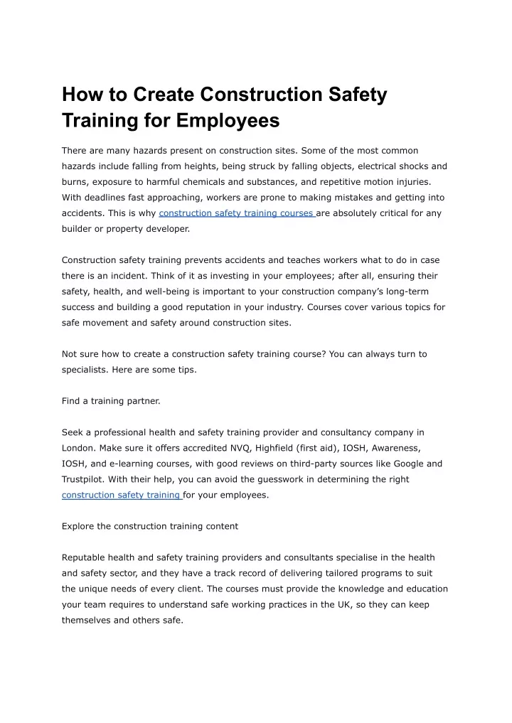 PPT How to Create Construction Safety Training for Employees