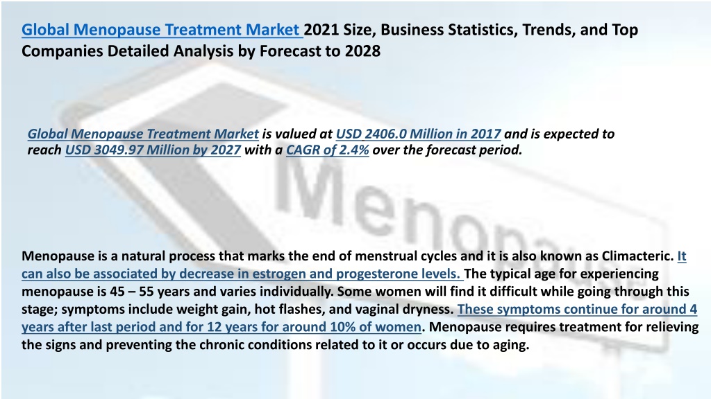 Ppt Menopause Treatment Market Powerpoint Presentation Free Download