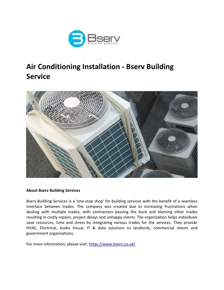 PPT - Air Conditioning Installation - Bserv Building Service PowerPoint ...