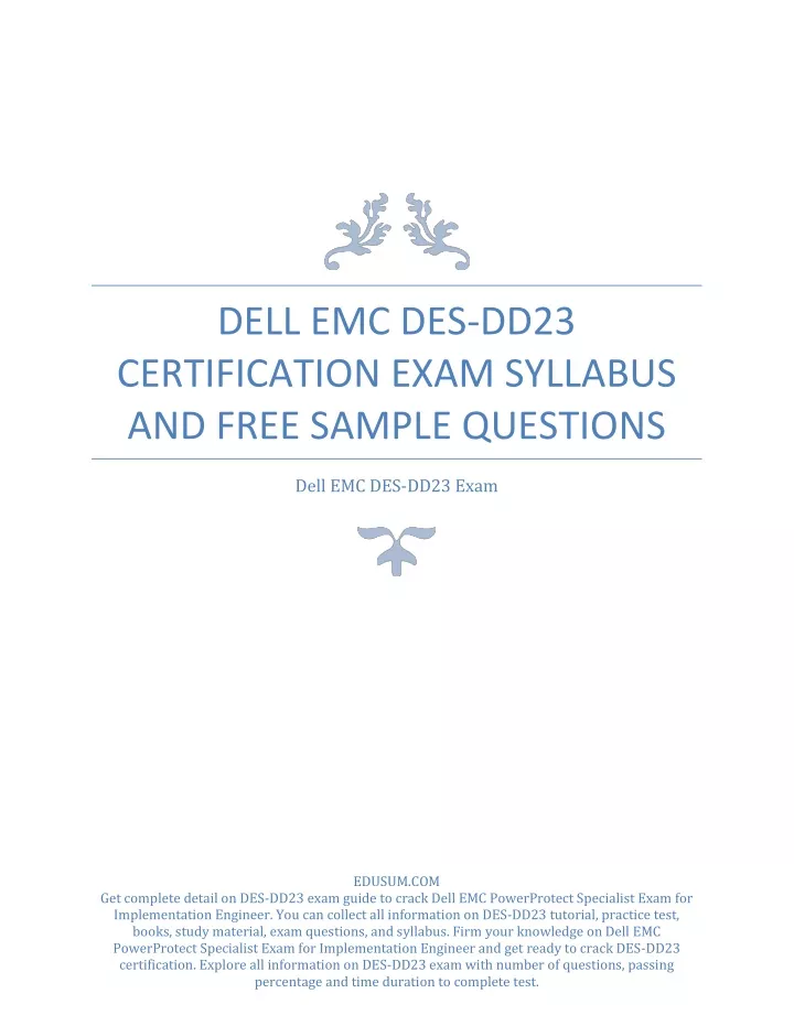 Latest DES-3128 Study Plan