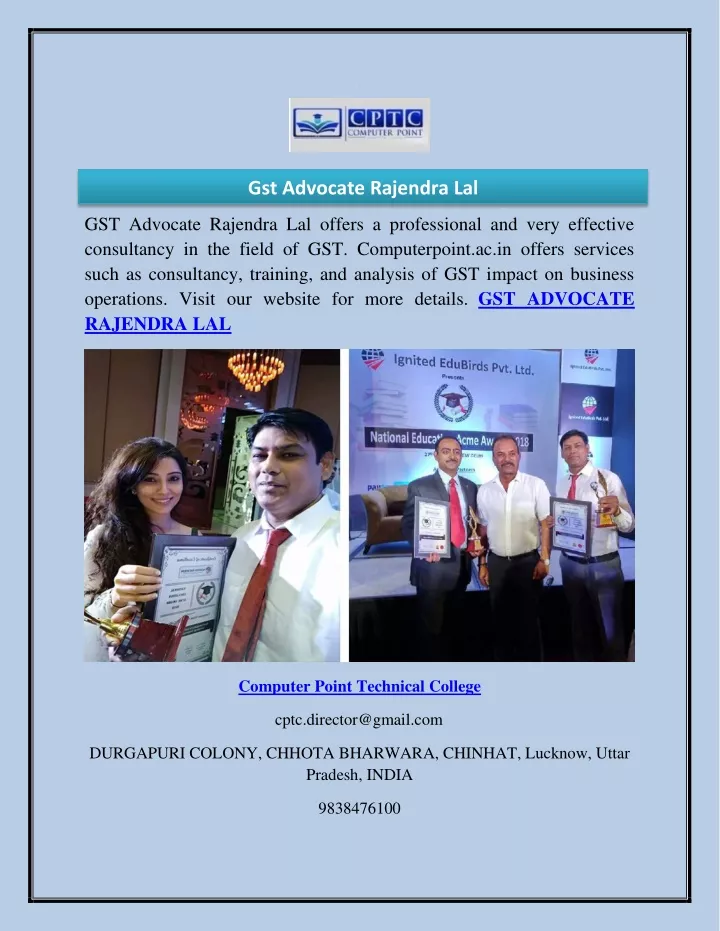 PPT Gst Advocate Rajendra Lal Computerpoint.ac.in PowerPoint