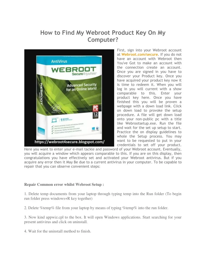 PPT How To Find My Webroot Product Key On My Computer PowerPoint 