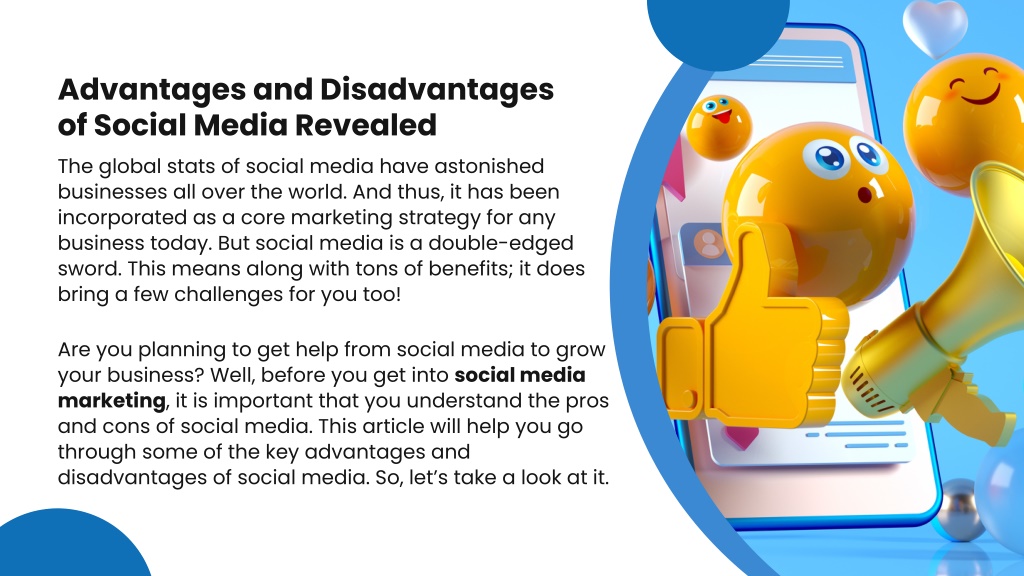 presentation about social media advantages and disadvantages ppt