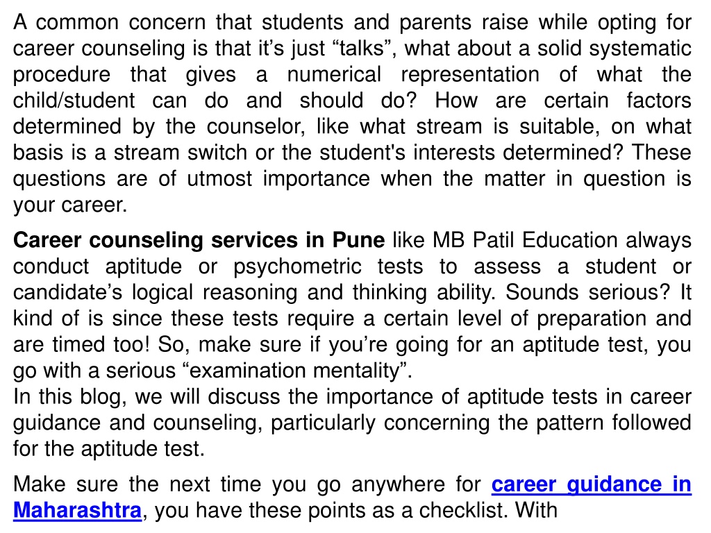 PPT Do Aptitude Tests Matter In Career Guidance Counseling PowerPoint Presentation ID 11719824