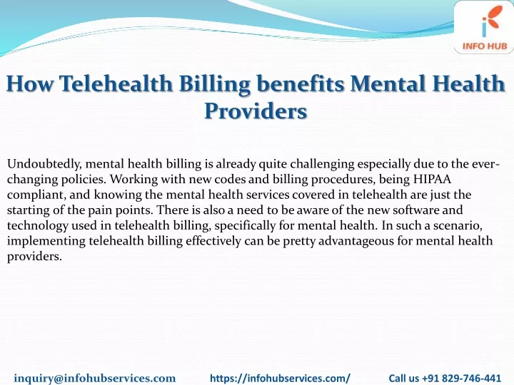 PPT How Telehealth Billing benefits Mental Health Providers