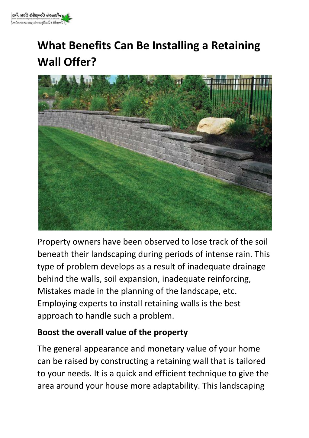 PPT - What Benefits Can Be Installing a Retaining Wall Offer PowerPoint ...