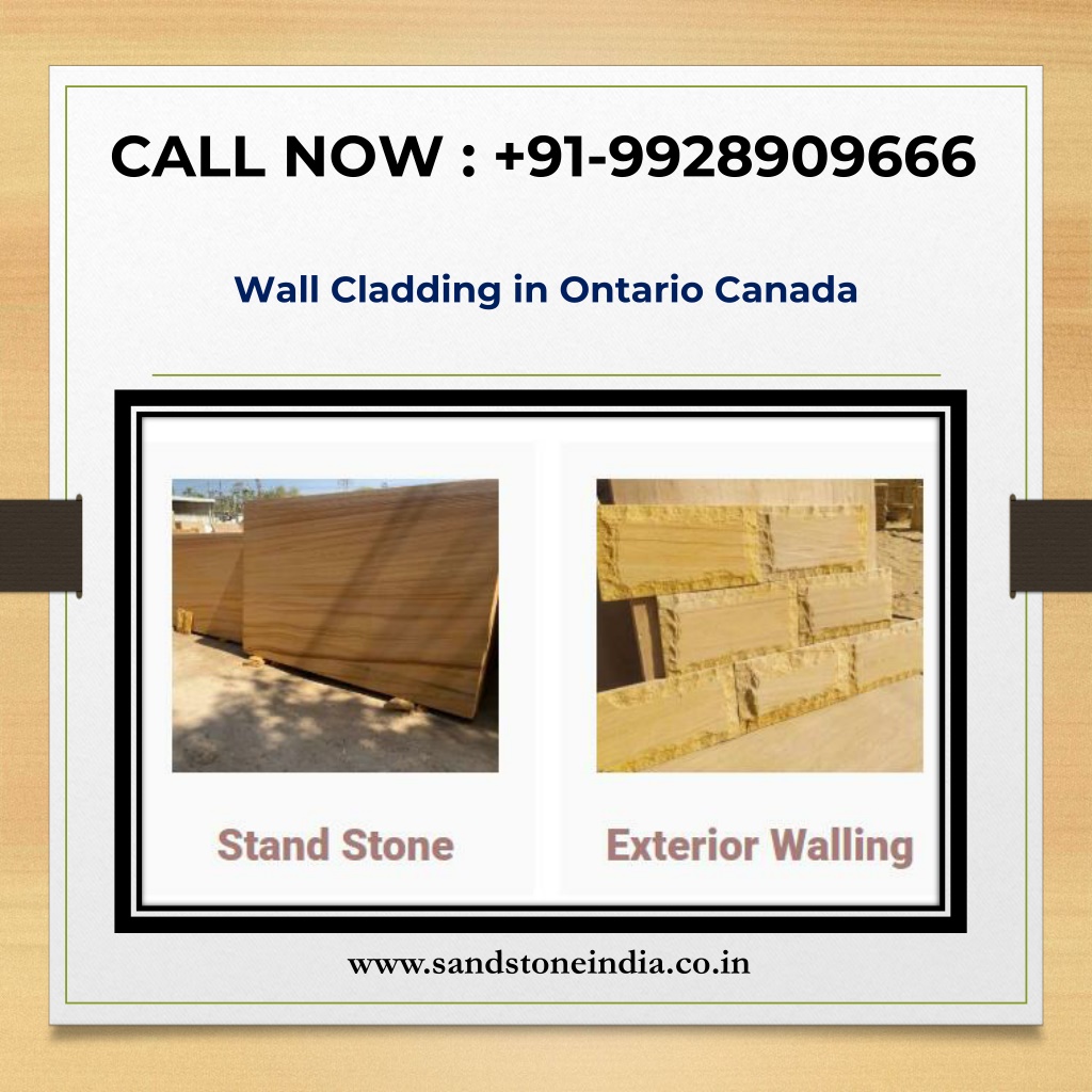 Call Cadding PPT - Wall Cladding in Ontario Canada - Sand Stone India PowerPoint ...