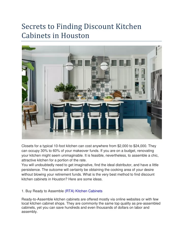 PPT Secrets to Finding Discount Kitchen in Houston