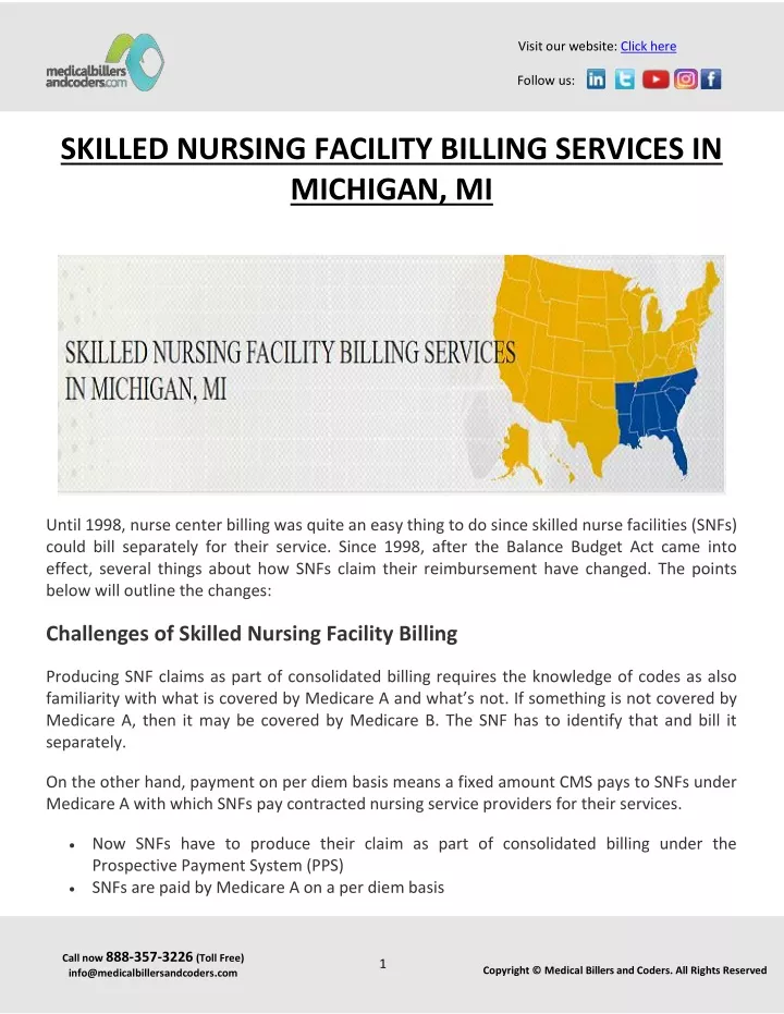 PPT - SKILLED NURSING FACILITY BILLING SERVICES IN MICHIGAN, MI ...