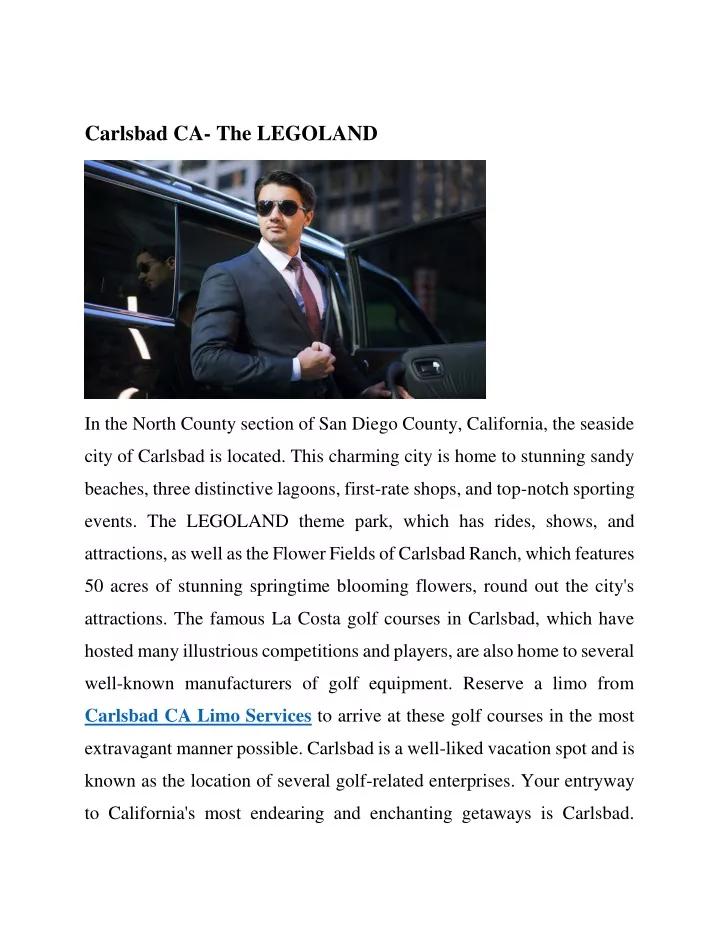 PPT Carlsbad CA Limo Service PowerPoint Presentation, free download
