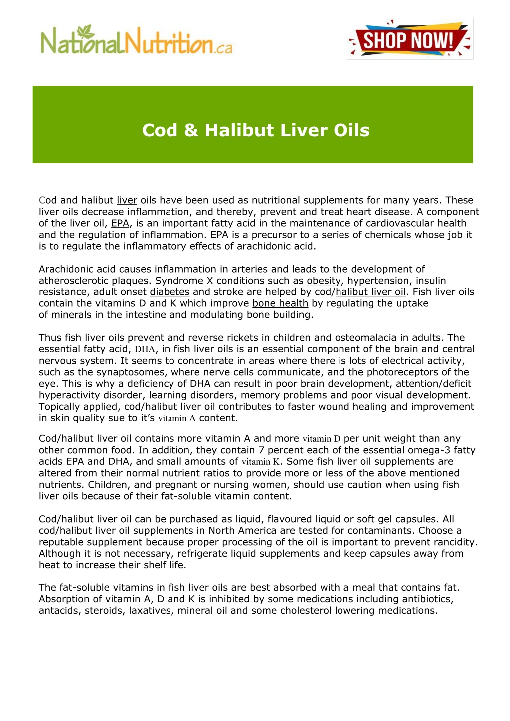 PPT Cod & Halibut Liver Oils PowerPoint Presentation, free download