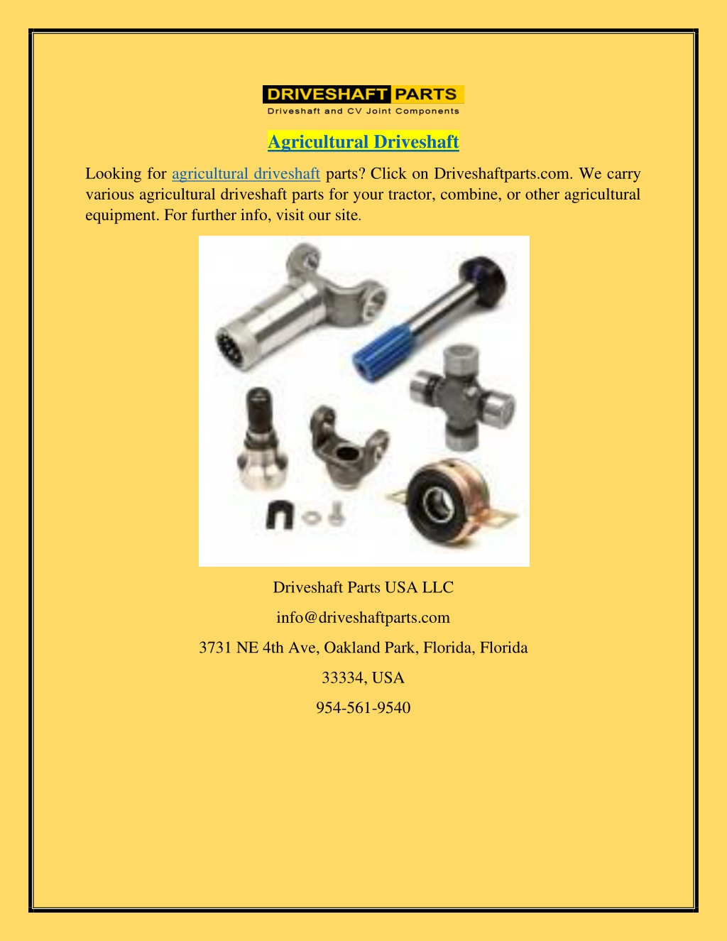 PPT Agricultural Driveshaft Driveshaftparts PowerPoint Presentation