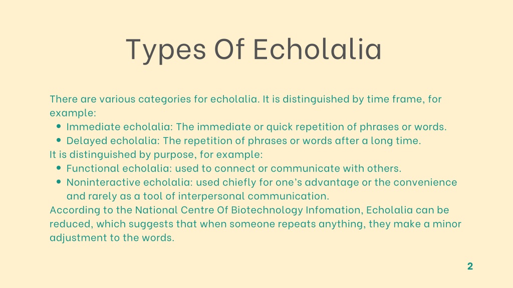 PPT Echolalia Definition Types Causes PowerPoint Presentation Free 