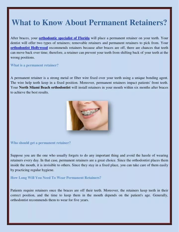 PPT What to Know About Permanent Retainers? PowerPoint Presentation