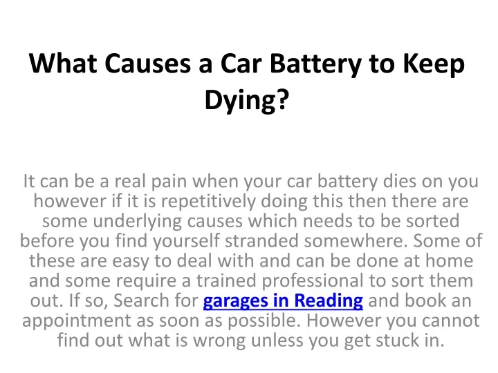 ppt-what-causes-a-car-battery-to-keep-dying-powerpoint-presentation