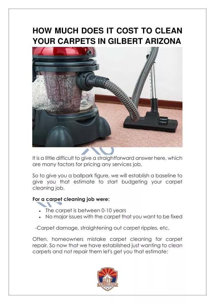PPT HOW MUCH DOES IT COST TO CLEAN YOUR CARPETS IN GILBERT ARIZONA