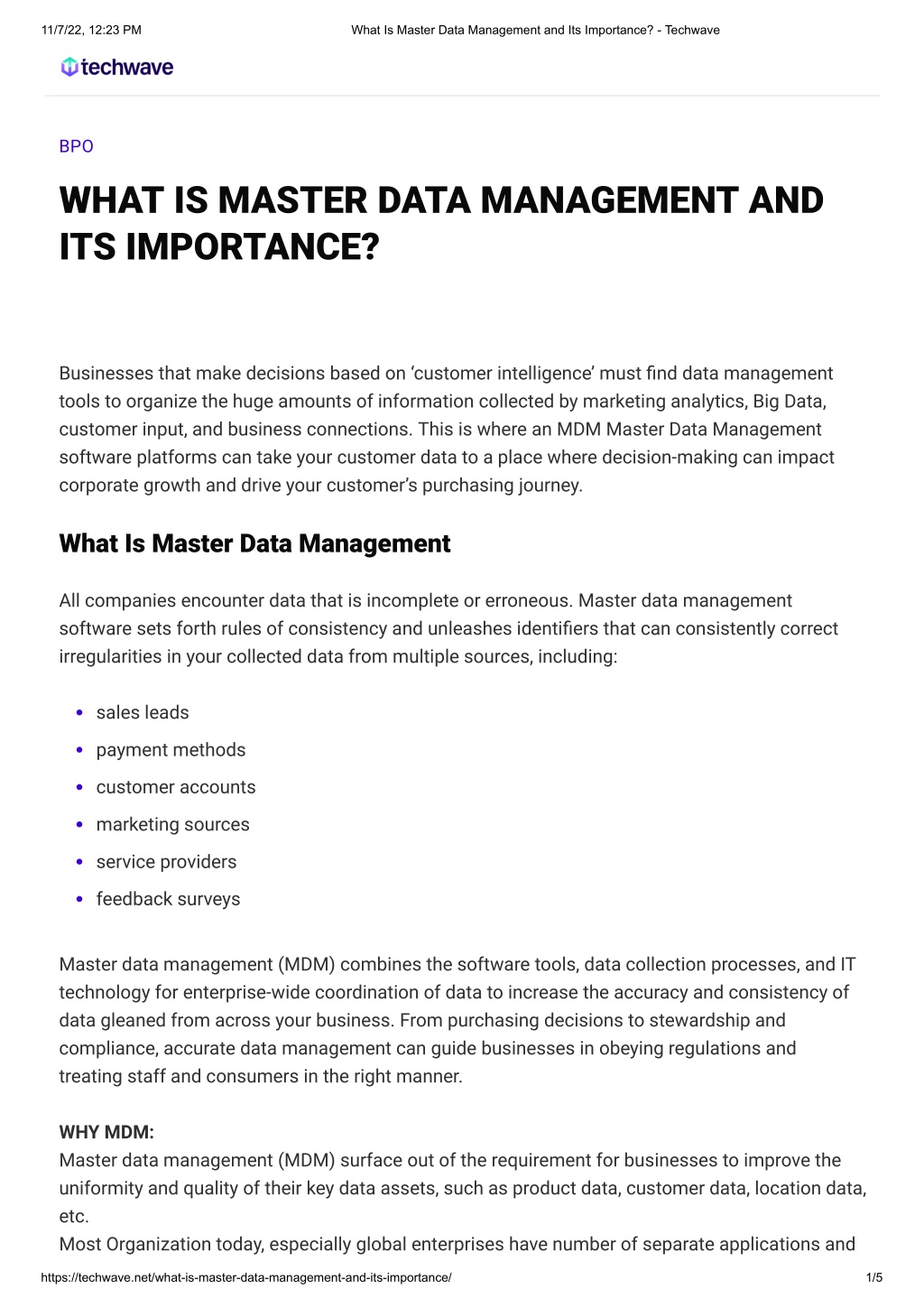 master data management thesis