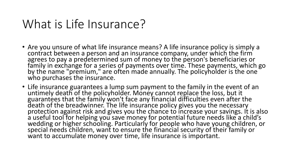 PPT - 3 Types of life insurance PowerPoint Presentation, free download ...