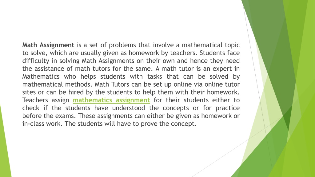 definition of assignment math