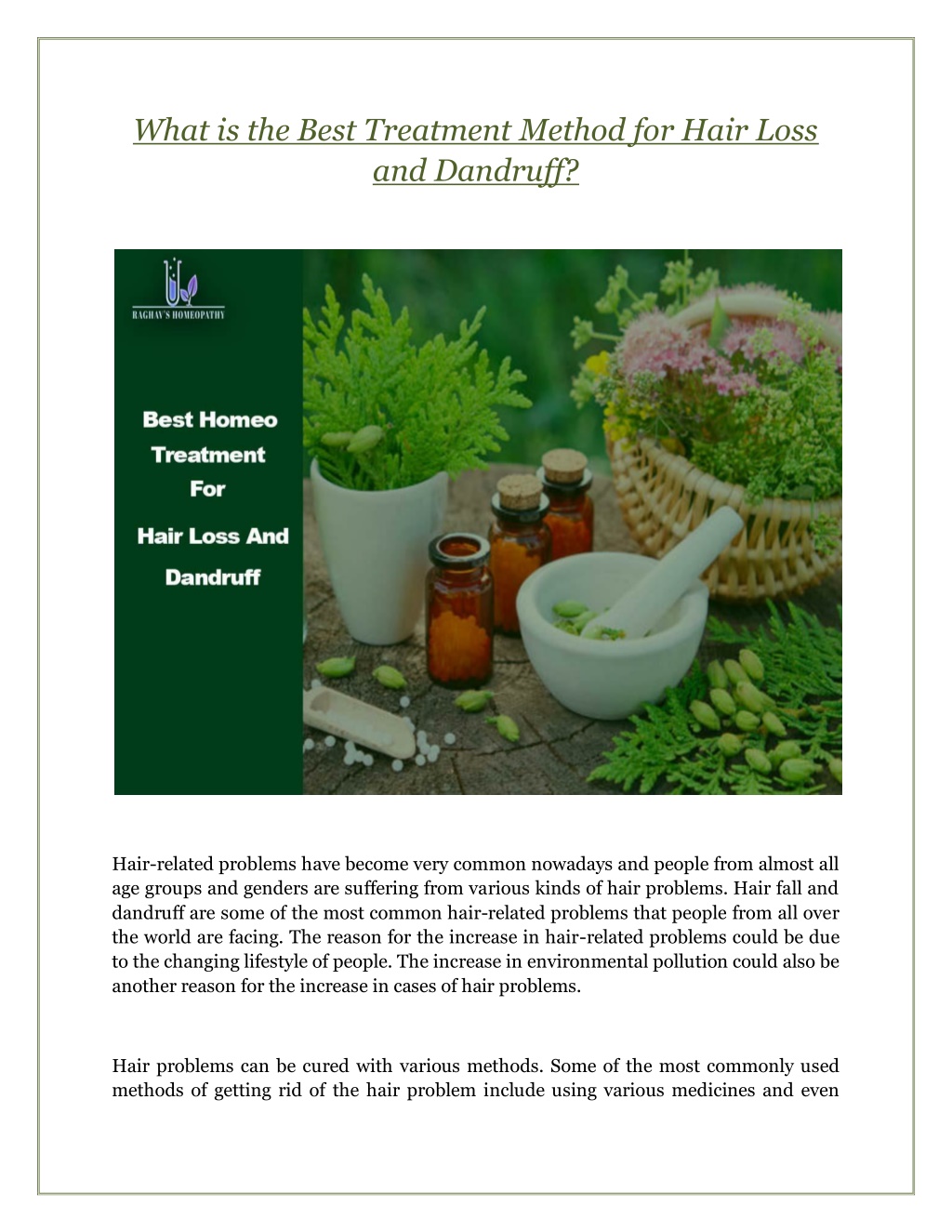 PPT What Is The Best Treatment Method For Hair Loss And Dandruff ppt-what-is-the-best-treatment-method-for-hair-loss-and-dandruff