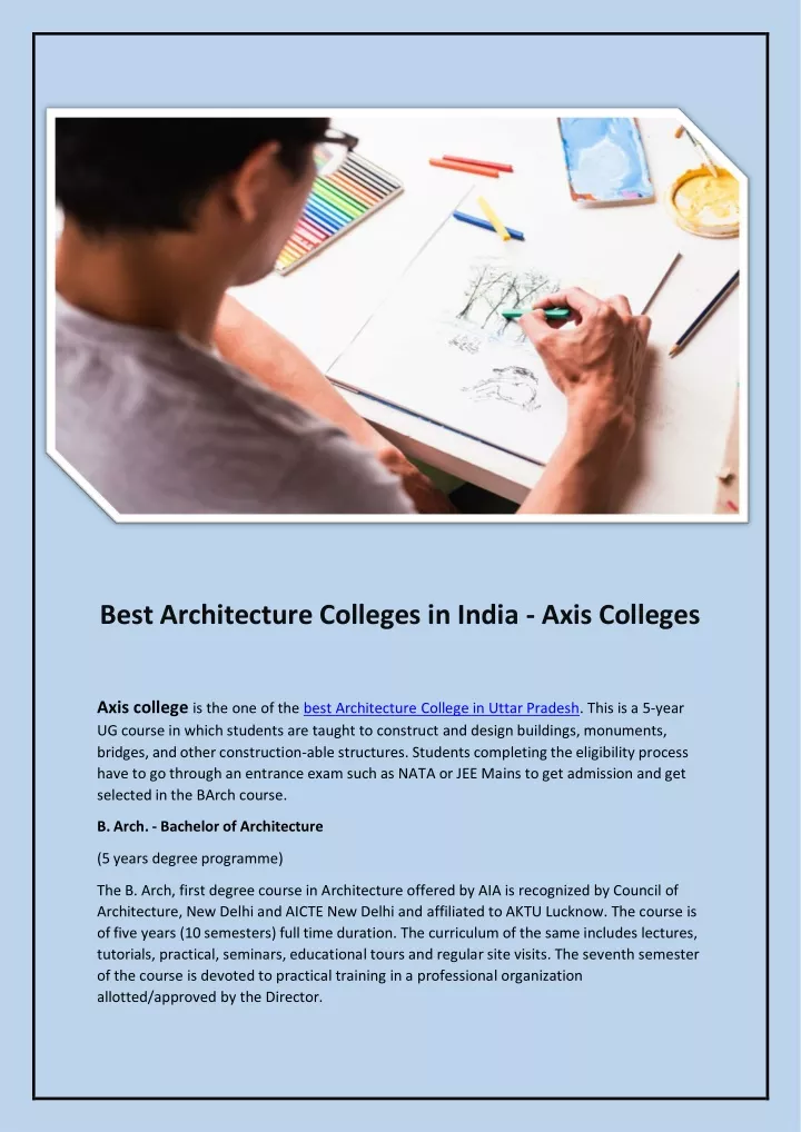Best Architecture Colleges In India Axis Colleges N 