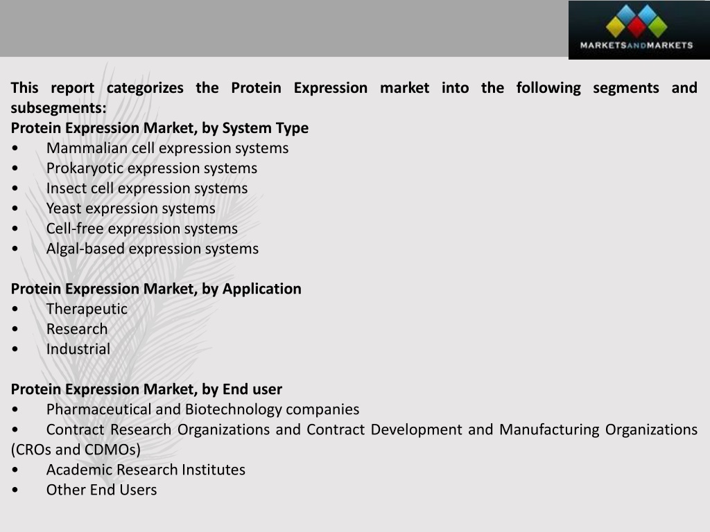 Ppt Protein Expression Market Global Trends Share Size Growth Opportunity And F 1078