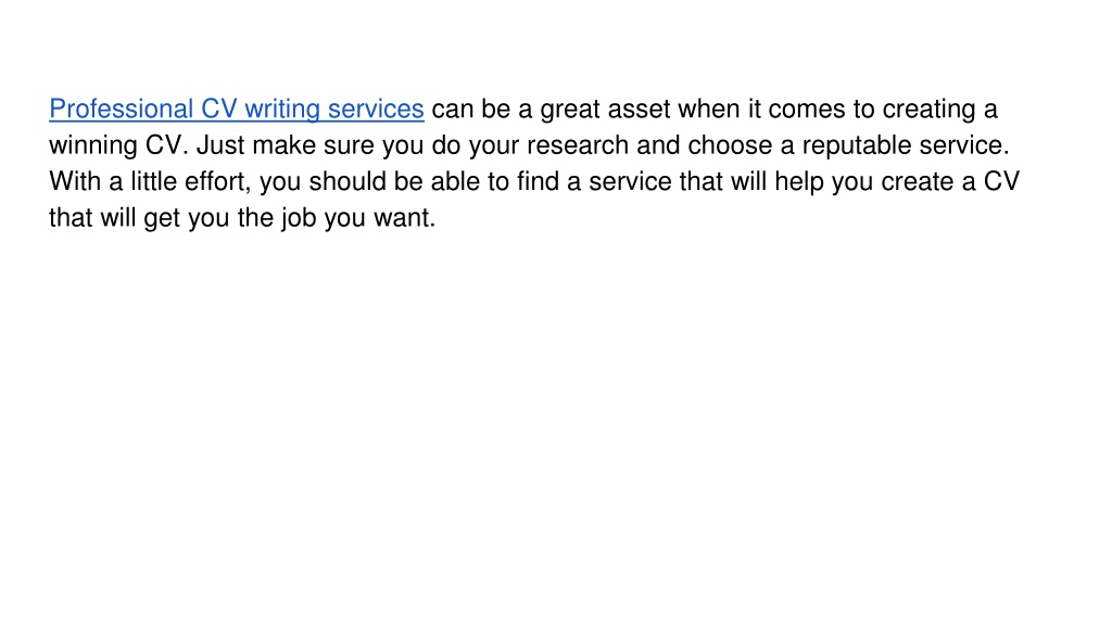 examples of cv writing service