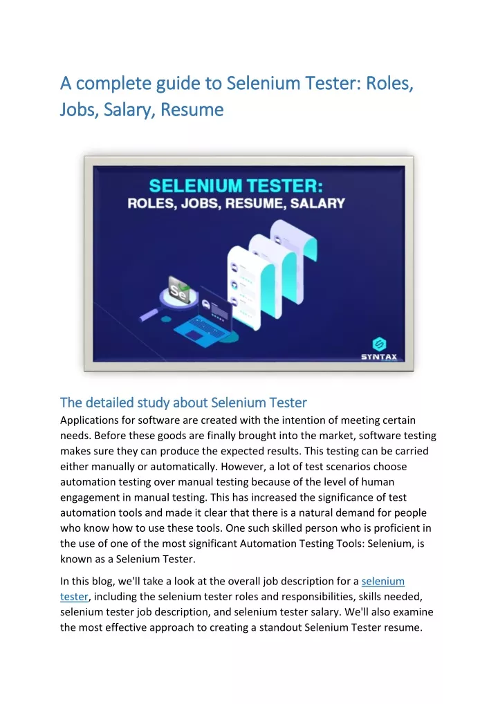 ppt-selenium-tester-a-complete-guide-roles-jobs-salary-resume