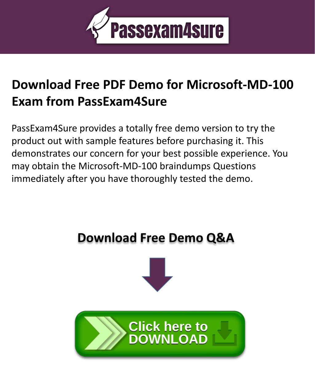 Reliable MD-100 Test Questions