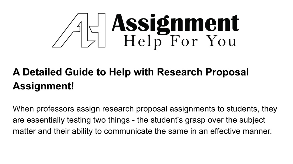 research proposal assignment help