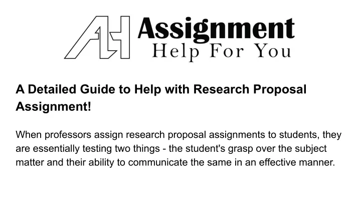 guide to research proposal