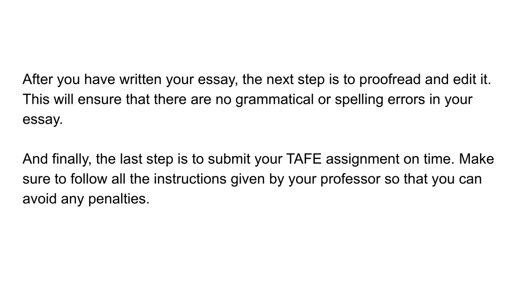 how to write a tafe assignment