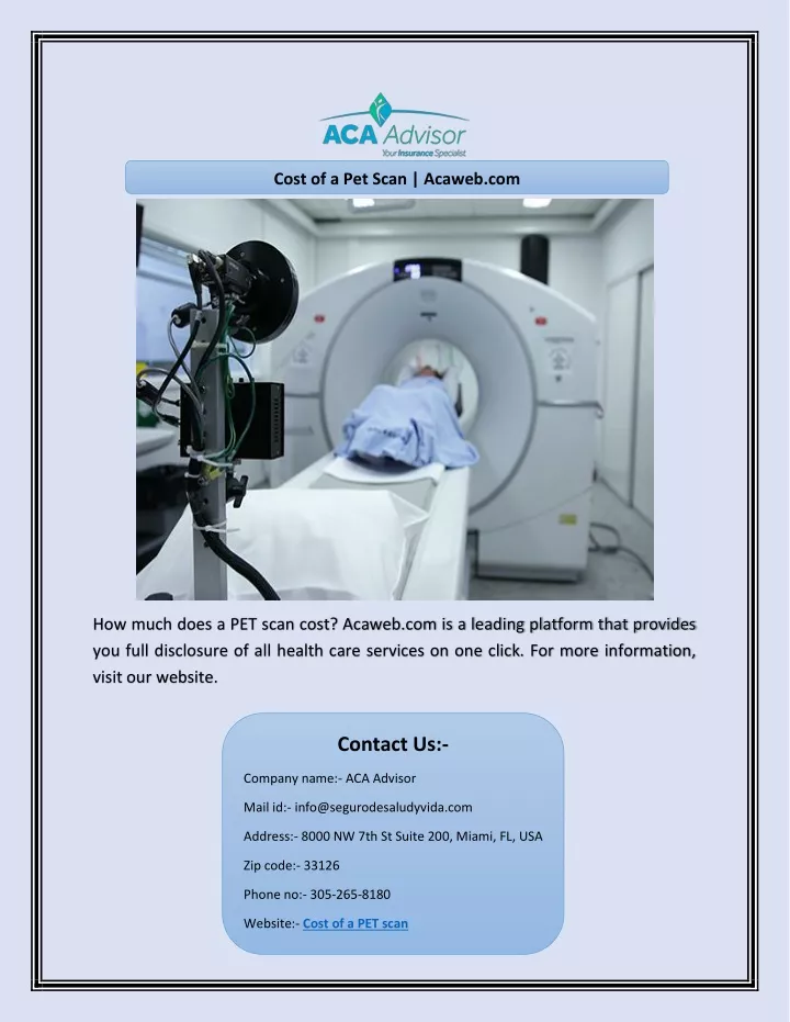 PPT Cost of a Pet Scan PowerPoint Presentation, free