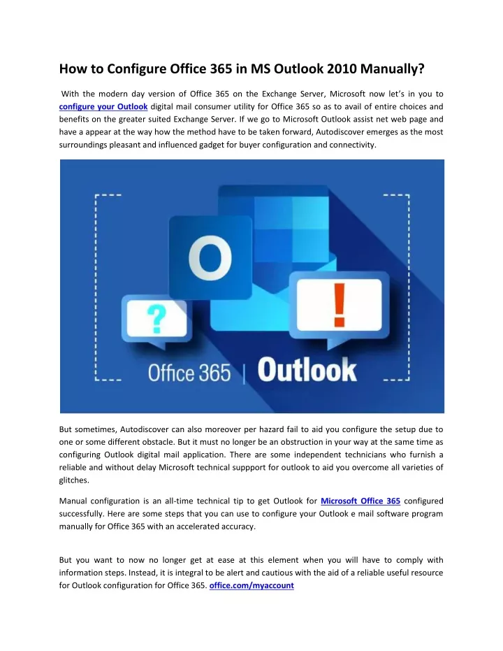 PPT How To Configure Office 365 In MS Outlook 2010 Manually ppt-how-to-configure-office-365-in-ms-outlook-2010-manually