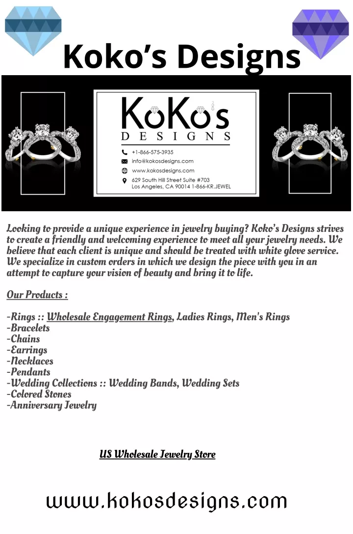 PPT kokosDesigns US Wholesale Jewelry Store PowerPoint Presentation