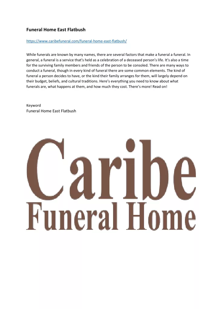 PPT Funeral Home East Flatbush PowerPoint Presentation, free download